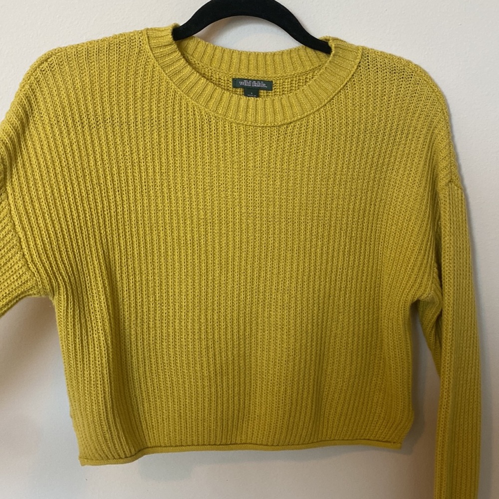 Yellow Cropped Sweater - Picture 3 of 7